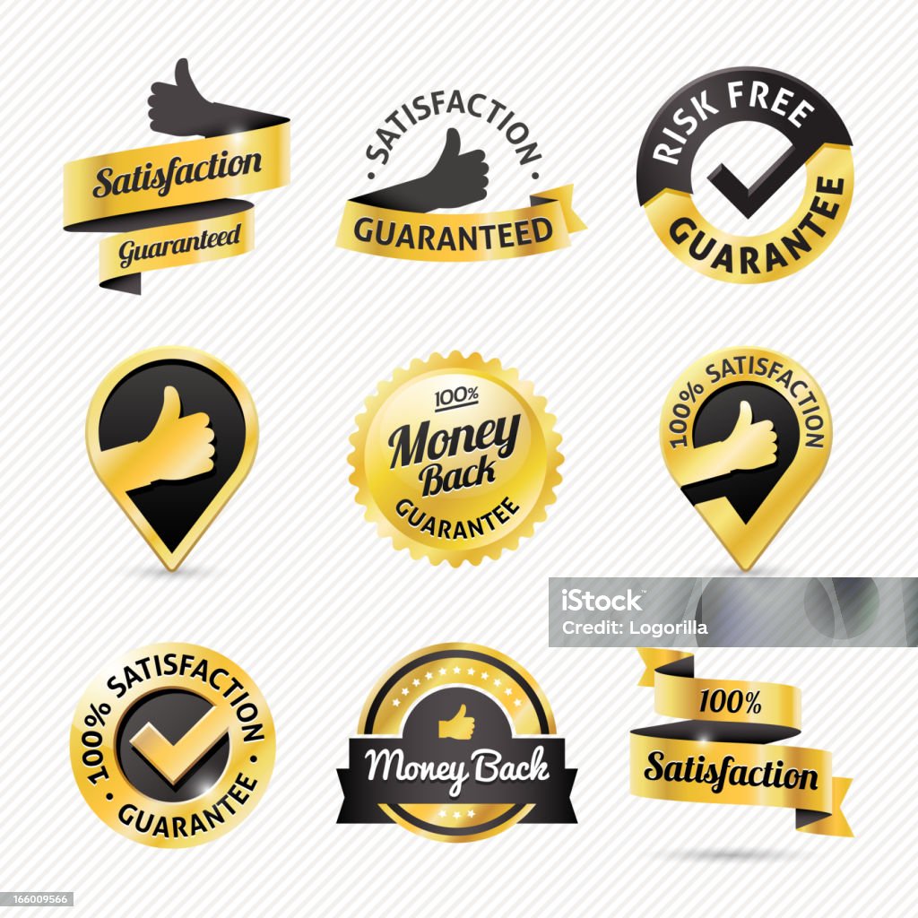 Gold Guarantee/Garantie badges - Lizenzfrei Abzeichen Vektorgrafik