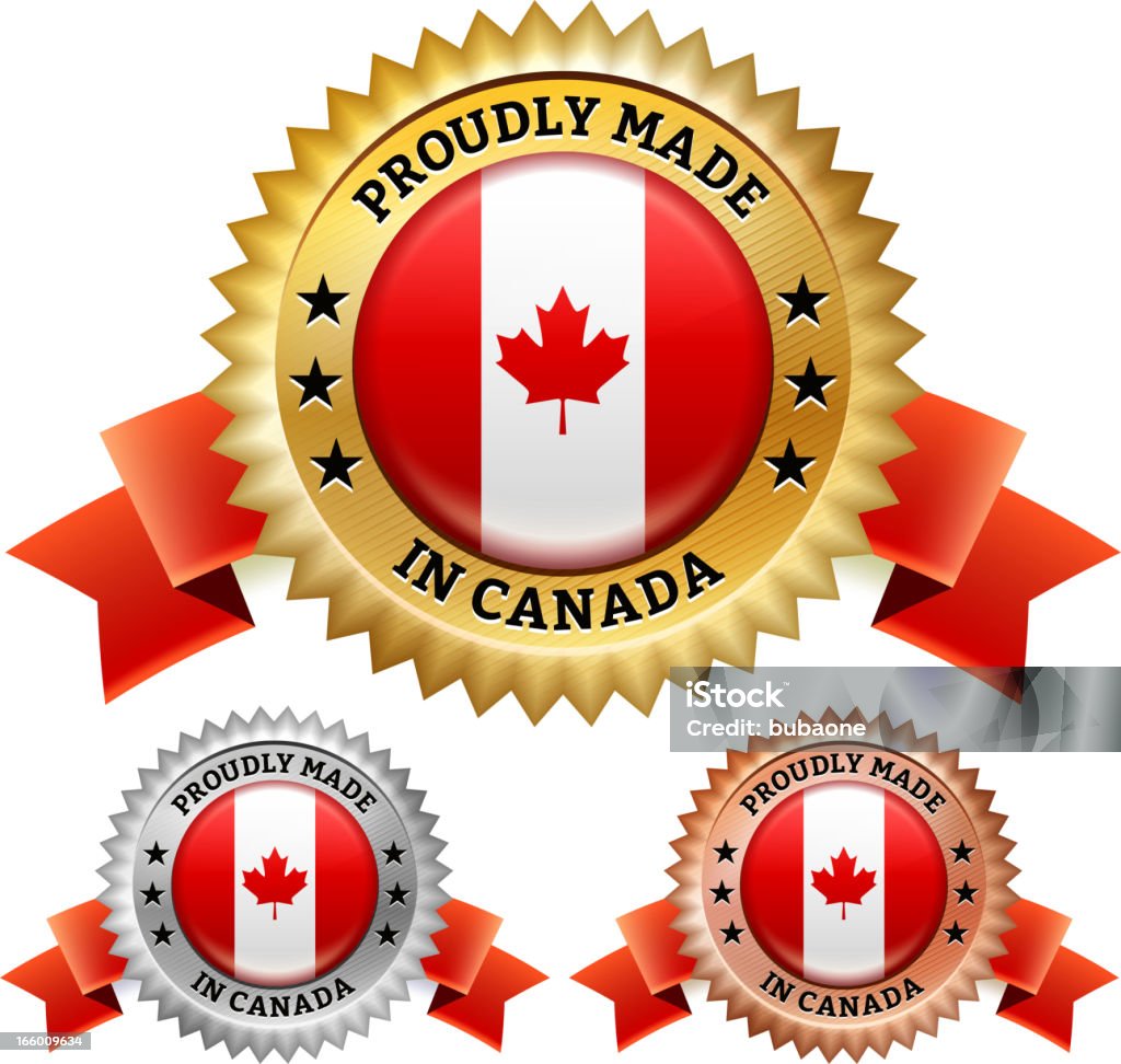 Made in Canada Badge set di icone vettoriali royalty-free - arte vettoriale royalty-free di Bandiera del Canada