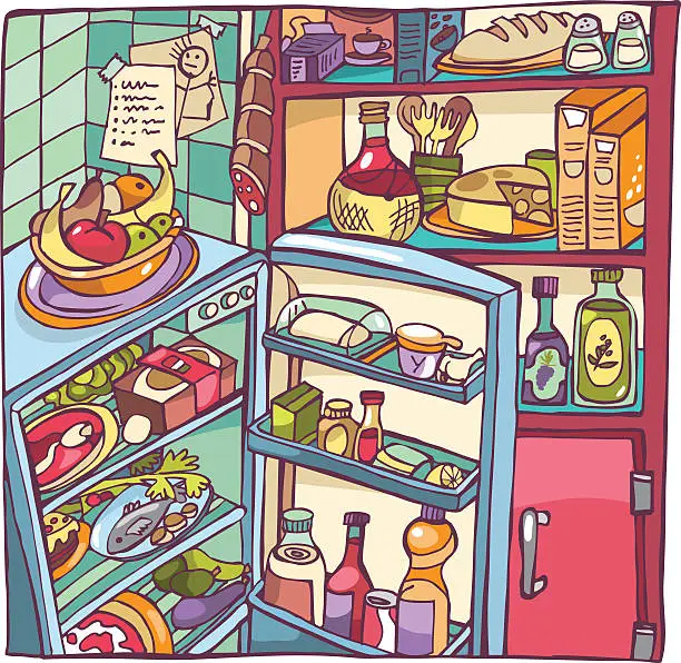 Vector illustration of The fridge