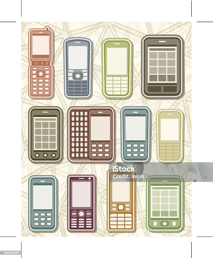 Telefony komórkowe - Grafika wektorowa royalty-free (Smartfon)