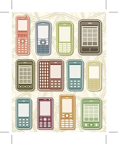 Vector illustration of mobile phones