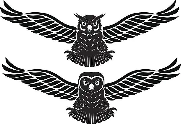 Vector illustration of eagle owl