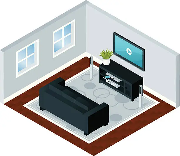 Vector illustration of Modern Home Entertainment