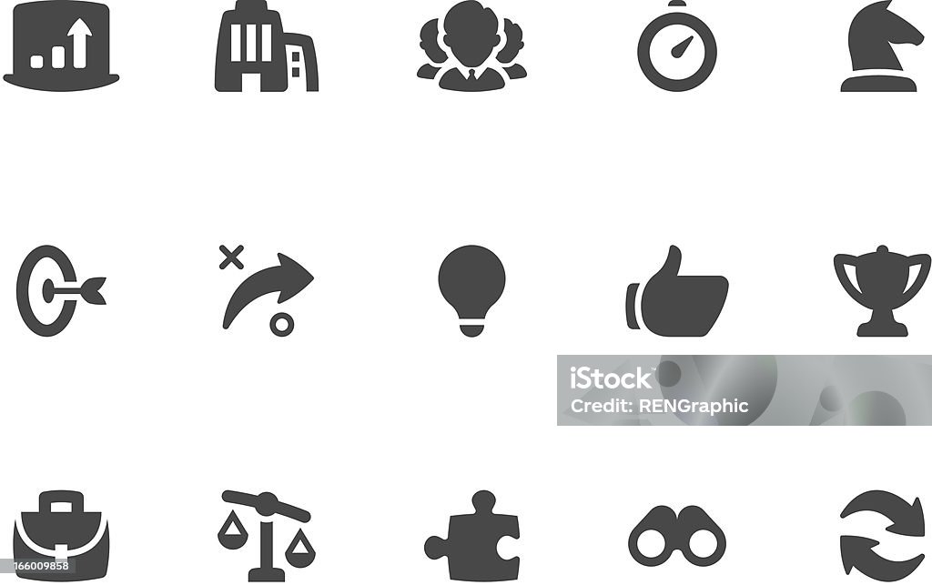 Stratégie d'entreprise Icon Set/Charbon Series - clipart vectoriel de Affaires libre de droits