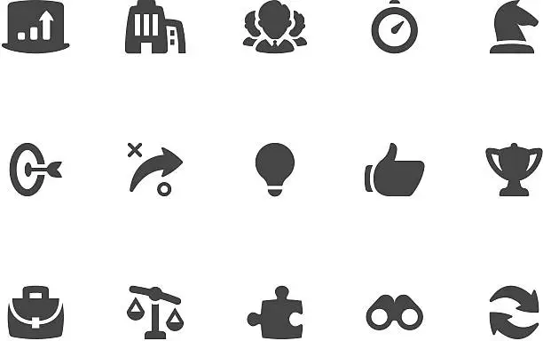 Vector illustration of Business Strategy Icon Set | Coal Series