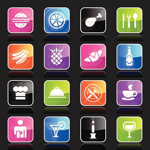 Vector illustration of Ubergloss Icons - Restaurant