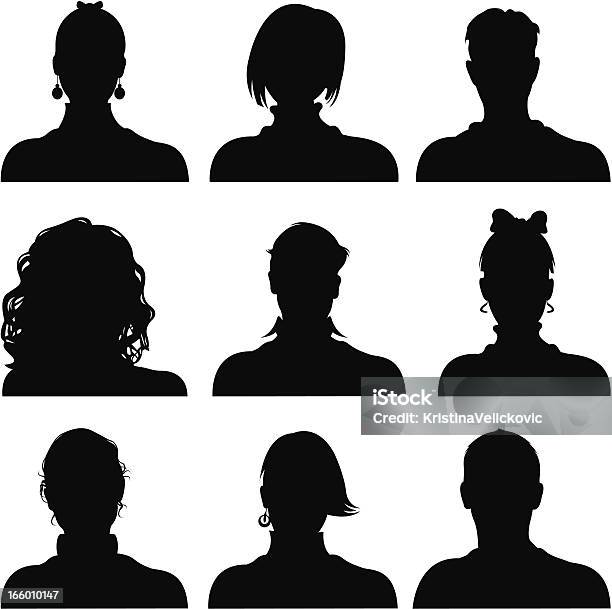 People Icons Stock Illustration - Download Image Now - Women, In Silhouette, Curly Hair