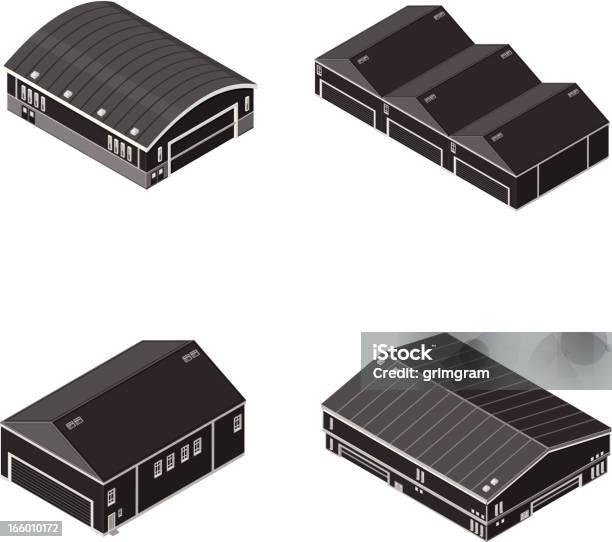 Isometric Magazyn I Produkcyjnej Fabryki - Stockowe grafiki wektorowe i więcej obrazów Budynek rolniczy - Budynek rolniczy, Rzut izometryczny, Budynek z zewnątrz