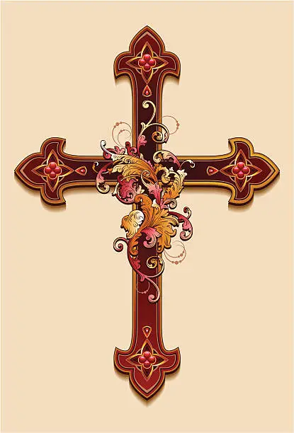Vector illustration of Decorative cross.