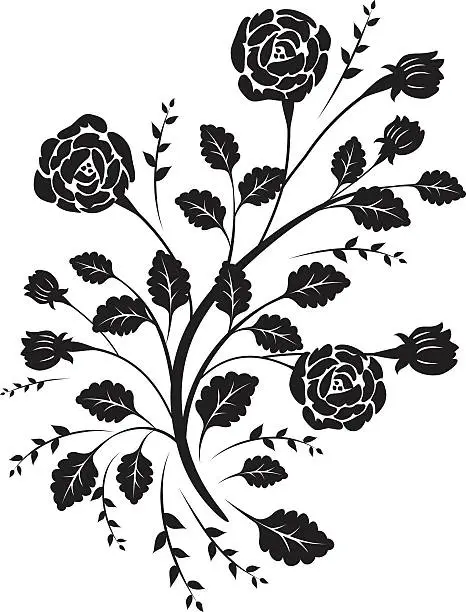 Vector illustration of Old Fashioned Black Calligraphic Floral Element