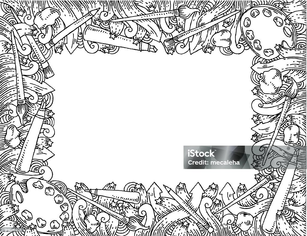 Искусство каракули frame - Векторная графика Абстрактный роялти-фри