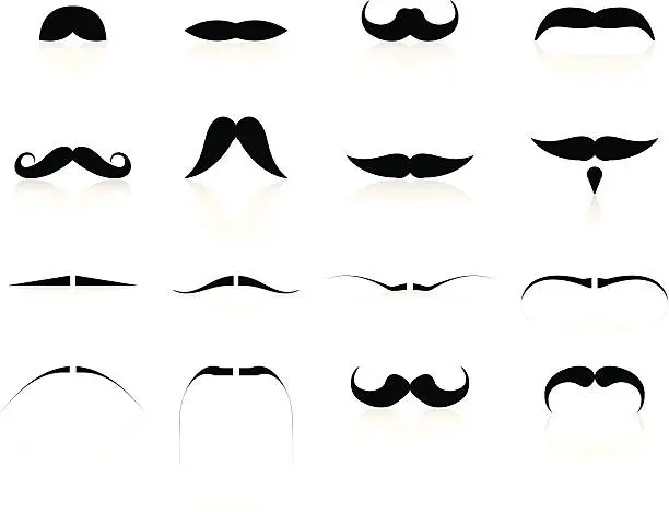 Vector illustration of Mustache set