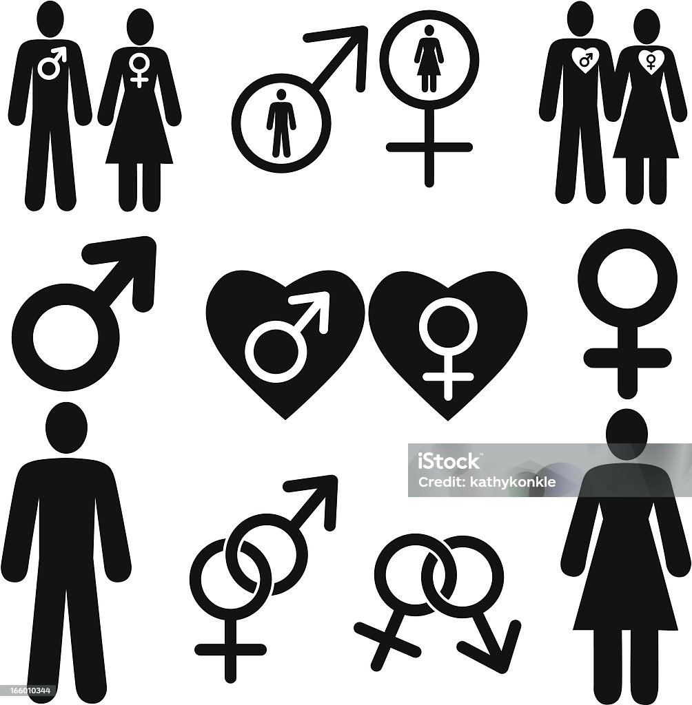 male and female icons Vector icons  or design elements with a male and female relationship theme. Adult stock vector