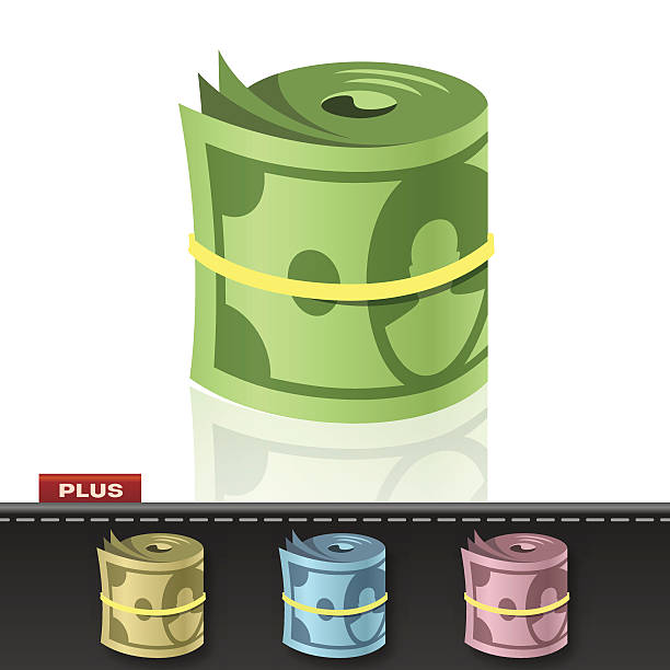 MONEY ROLL vector art illustration