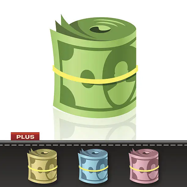 Vector illustration of MONEY ROLL