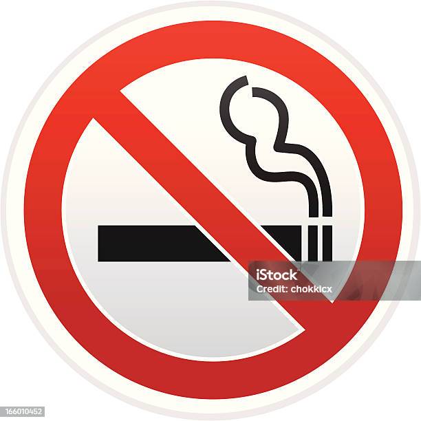 Nichtraucherwarnschild Stock Vektor Art und mehr Bilder von Rauchverbotsschild - Rauchverbotsschild, Zigarette, Icon