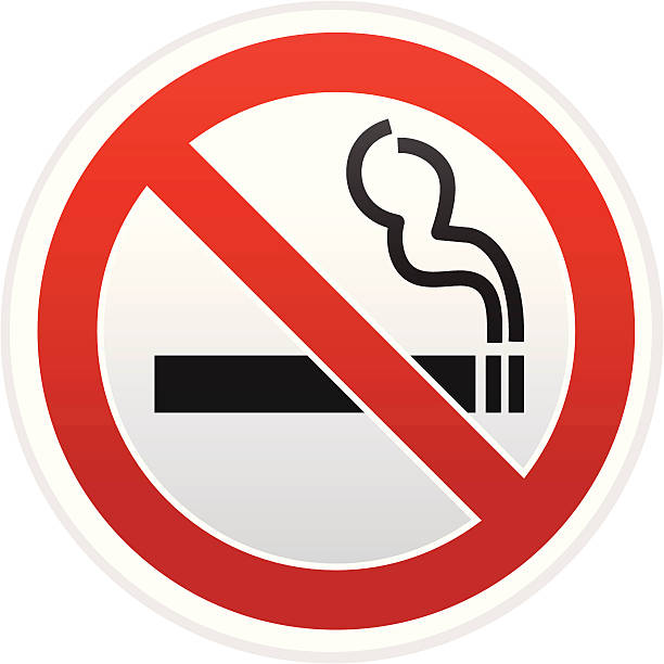 ilustrações, clipart, desenhos animados e ícones de sinal de alerta, não fumantes - no smoking sign smoking sign cigarette