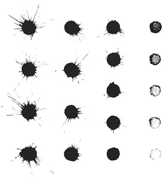 Vector illustration of Set of ink splatters