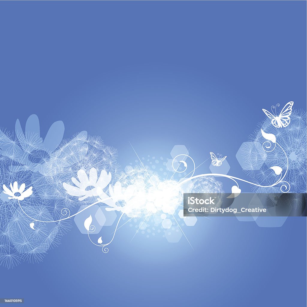 Bleu sur une fleur abstraite - clipart vectoriel de Fleur de pissenlit libre de droits