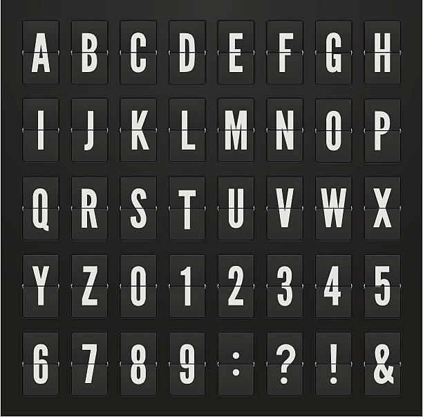 Scoreboard Vector alphabet on the mechanical scoreboard. digital viewfinder stock illustrations