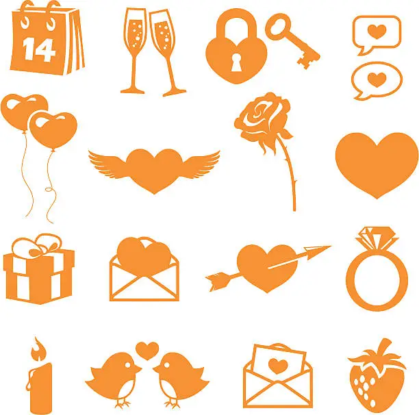 Vector illustration of Valentines Icons
