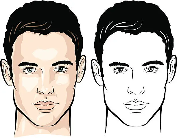 Vector illustration of Man with gentle look