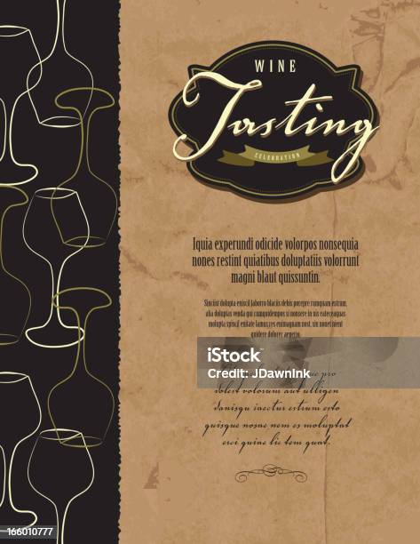 Wine Tasting Invitation Or Menu Design Template Stock Illustration - Download Image Now - Menu, Wine, Wine Tasting