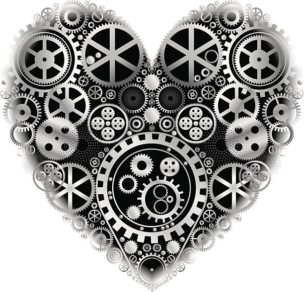 illustrazioni stock, clip art, cartoni animati e icone di tendenza di cuore - love teamwork cooperation machine