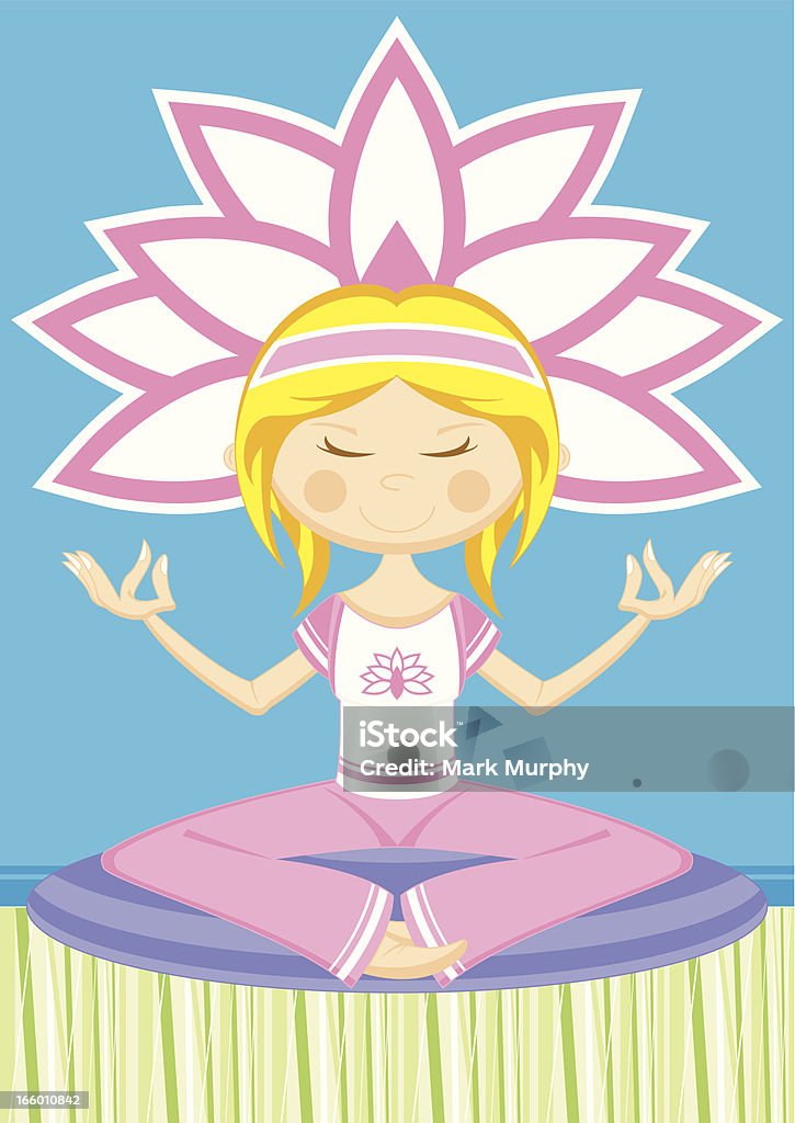 Mulher de ioga Menina Meditar - Royalty-free Almofada - Artigo de Decoração arte vetorial