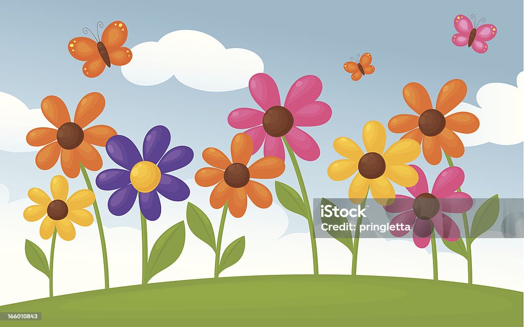 Flores de Primavera - Royalty-free Caule de planta arte vetorial