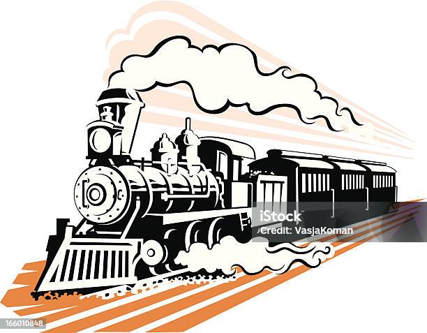 伝統的なスチームトリートメントにブラックとホワイトの鉄道 - 蒸気機関車のベクターアート素材や画像を多数ご用意 - 蒸気機関車, 古風, 機関車