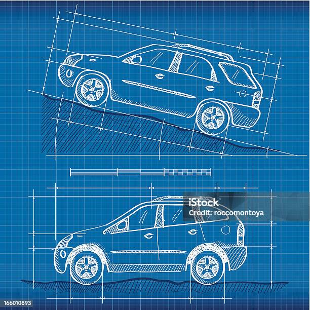 Blueprint Suvs Stock Vektor Art und mehr Bilder von Auto - Auto, Technische Zeichnung, Skizze