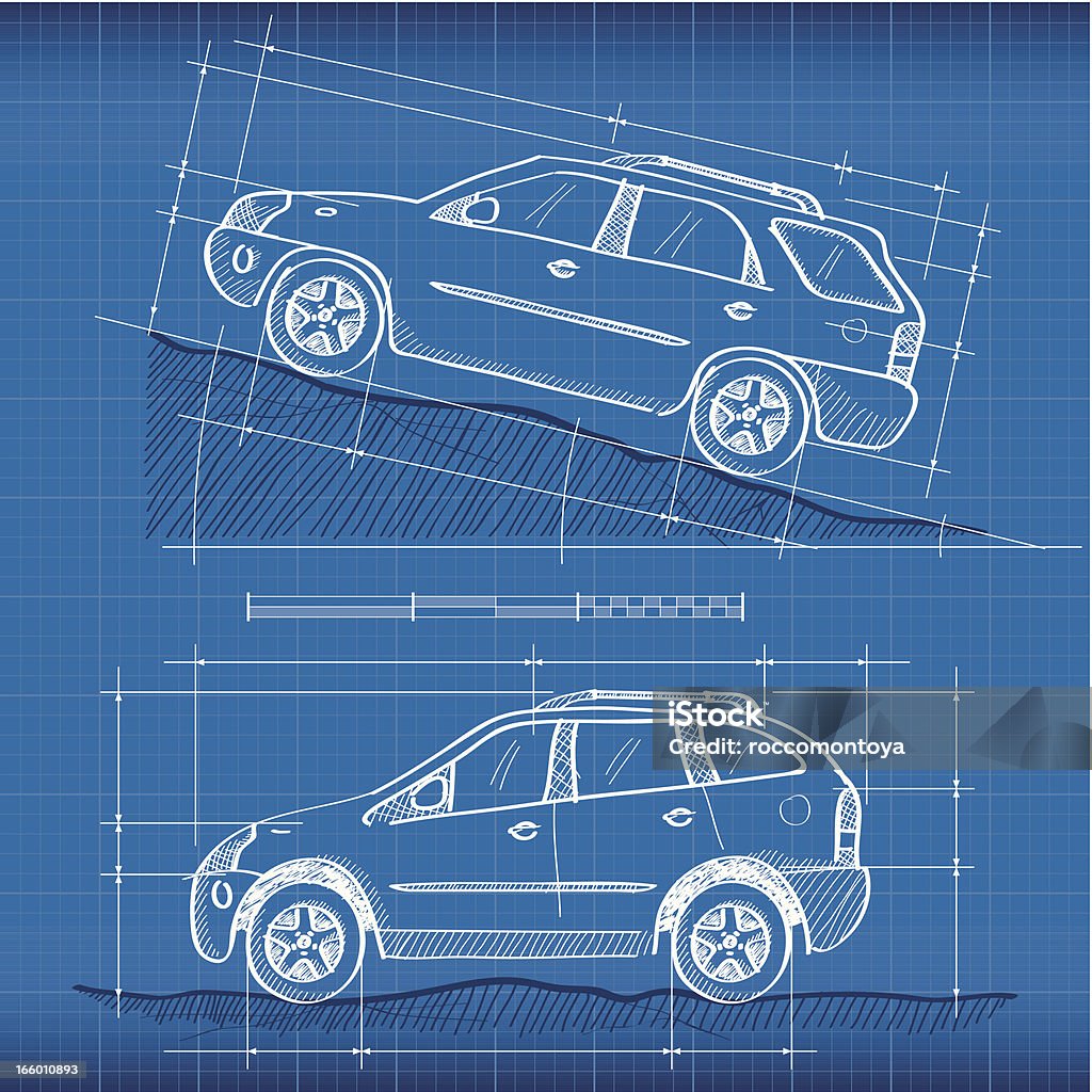 청사진, SUV - 로열티 프리 차 벡터 아트