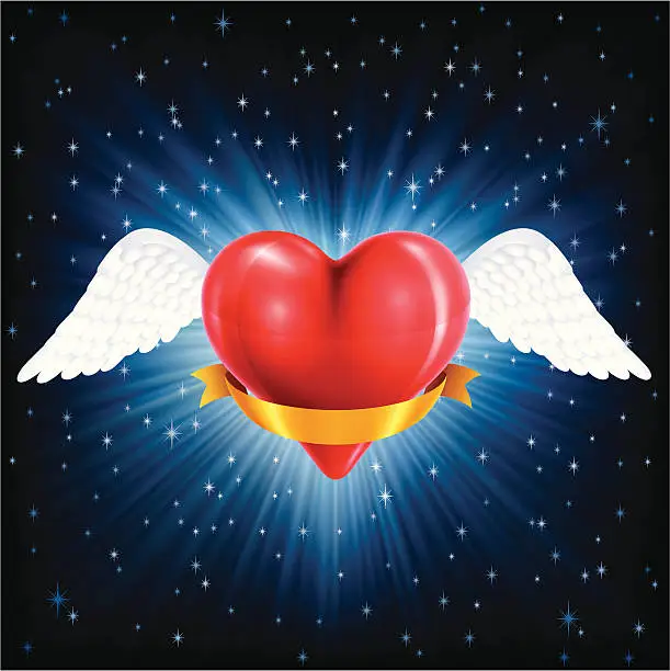 Vector illustration of Flying Heart
