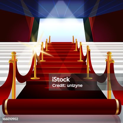 istock Rolling Out Red Carpet inside Theater 166010902