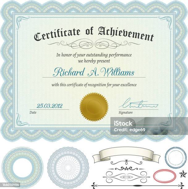 Ilustración de Certificado y más Vectores Libres de Derechos de Certificado - Certificado, Diploma, Sello de caucho