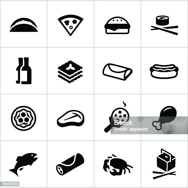 Black Ethnic Food Icons Stock Illustration - Download Image Now - Ethnicity, Lasagna, Icon Symbol