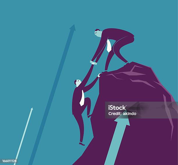 Vector Helping Hand Concept With Businessmen Stock Illustration - Download Image Now - Trust, Assistance, Support