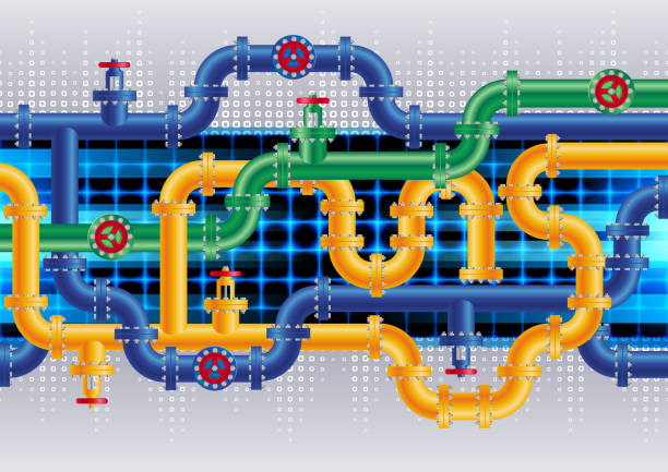 waterpipe - steamfitter stock illustrations