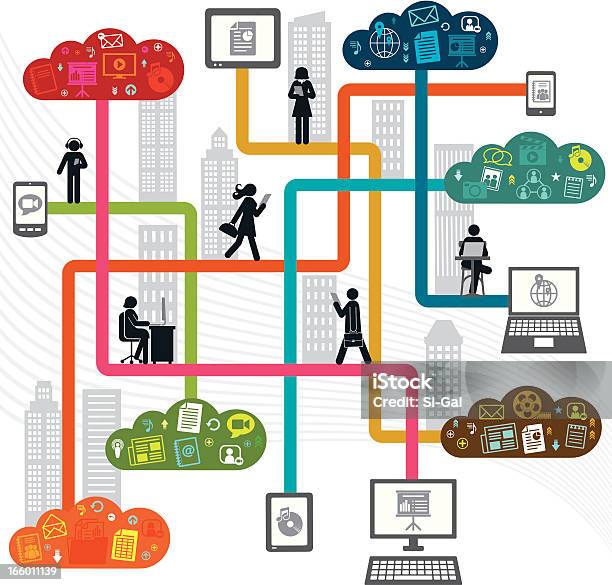 Ilustración de Urbana Dinámica De Red y más Vectores Libres de Derechos de Ciudad - Ciudad, Personas, Ícono