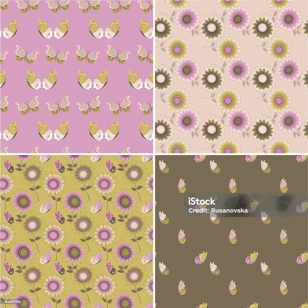 Set of Floral Patterns Set of decorative floral seamless patterns. Vector. EPS 8. Animal Markings stock vector