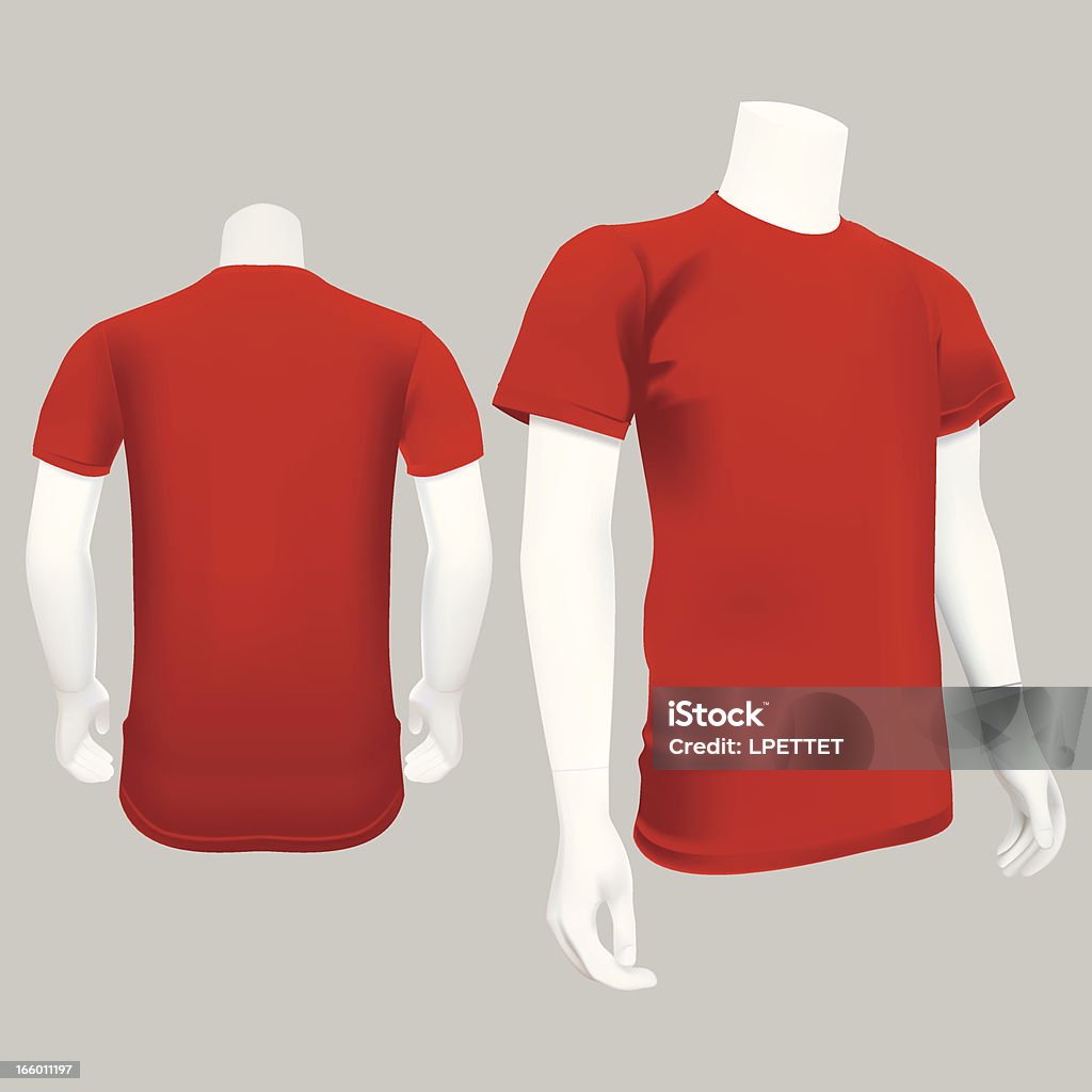 Modello di T-Shirt rosso-Illustrazione vettoriale - arte vettoriale royalty-free di Abbigliamento