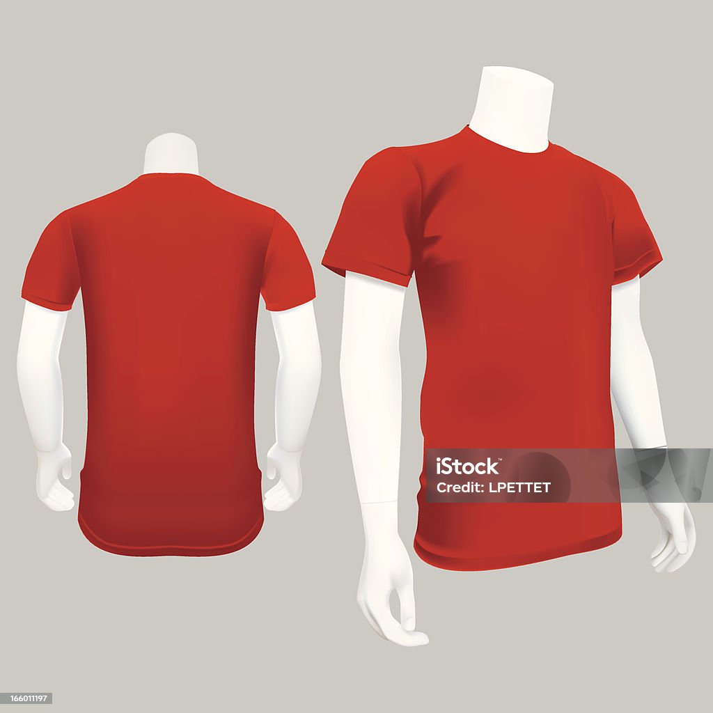 Modelo de camiseta vermelha-ilustração do vetor - Vetor de Branco royalty-free