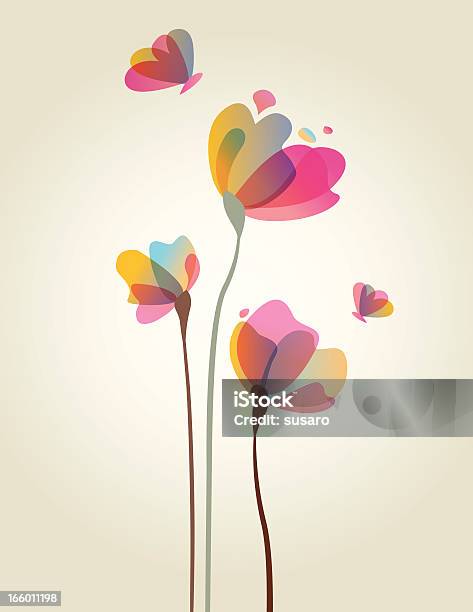 Spring Flower Artwork Stock Illustration - Download Image Now - Flower, Butterfly - Insect, Abstract