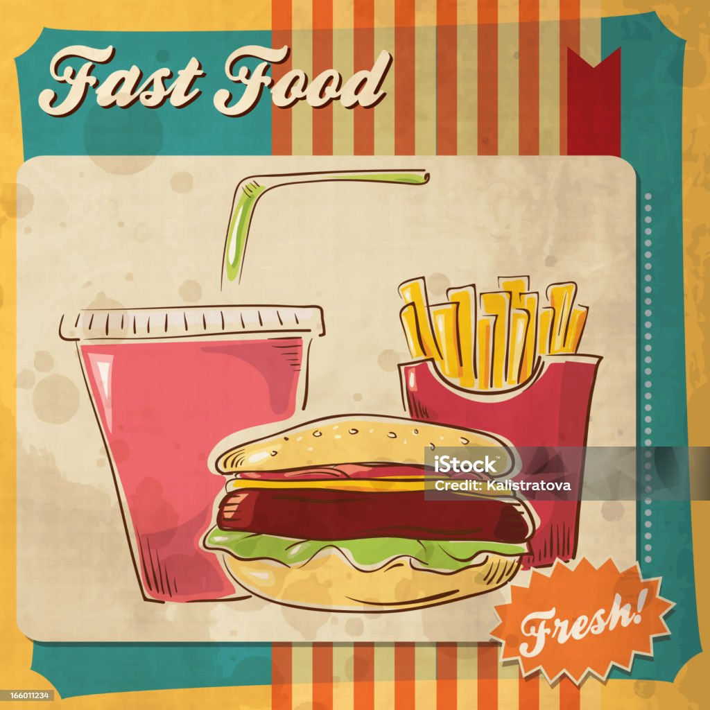Fast Food - arte vettoriale royalty-free di Alimentazione non salutare