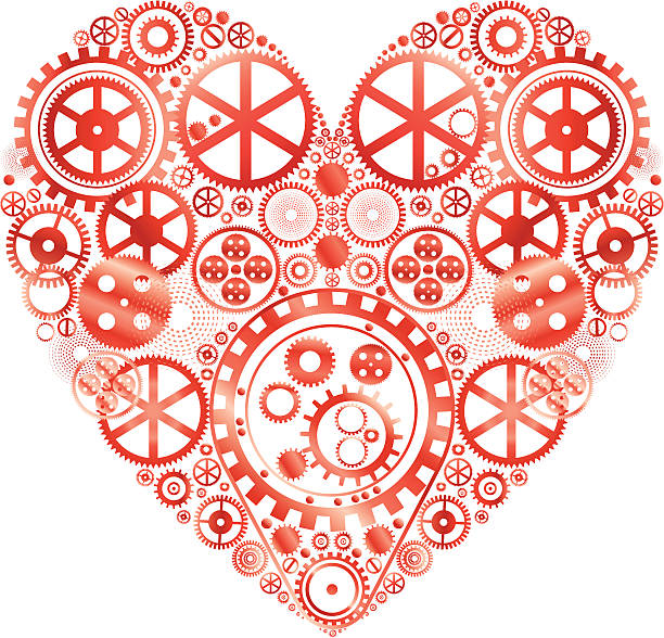 レッドのハート - love teamwork cooperation machine点のイラスト素材／クリップアート素材／マンガ素材／アイコン素材
