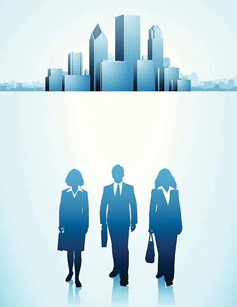Vector illustration of Business Team Walking