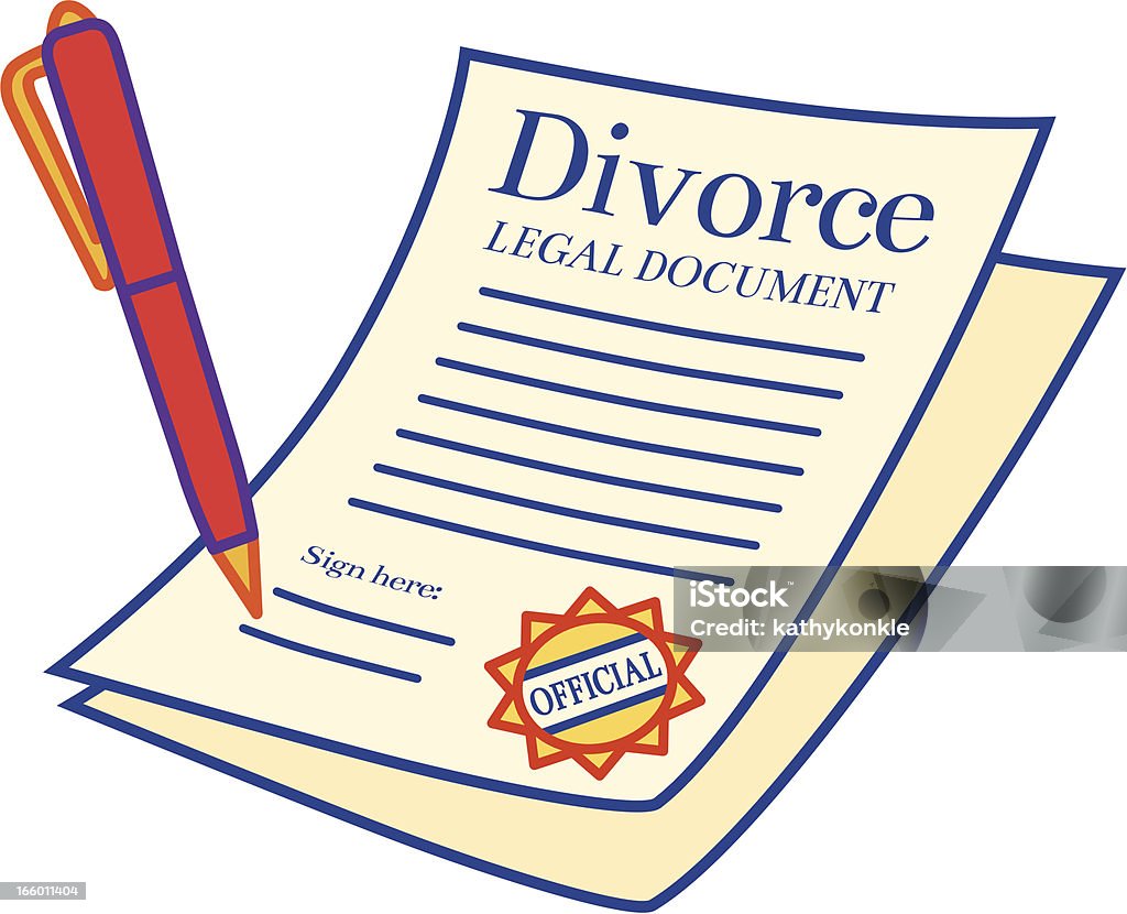 Documentos de divórcio - Vetor de Assinar royalty-free