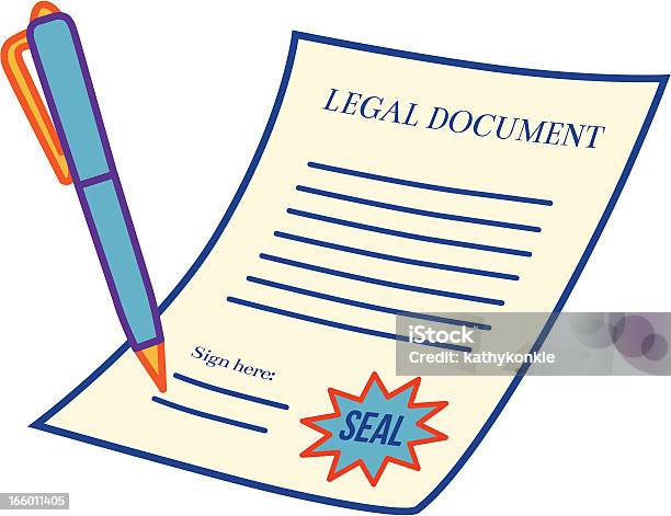 Documento Legal - Arte vetorial de stock e mais imagens de Assinar - Assinar, Documento Legal, Autoridade