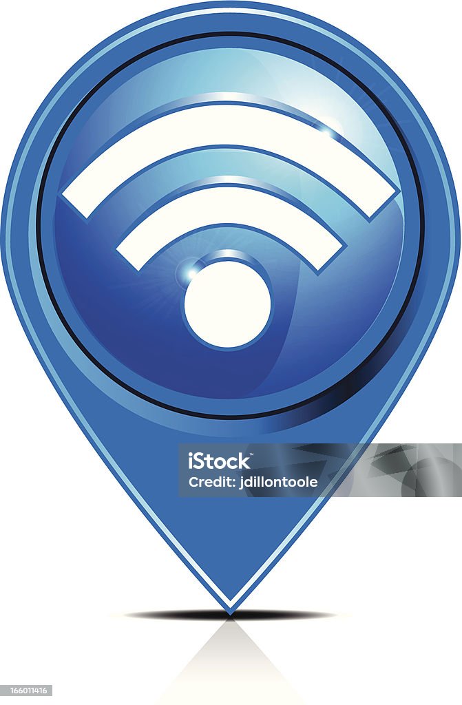 Puntatore di rete Wireless - arte vettoriale royalty-free di Blu